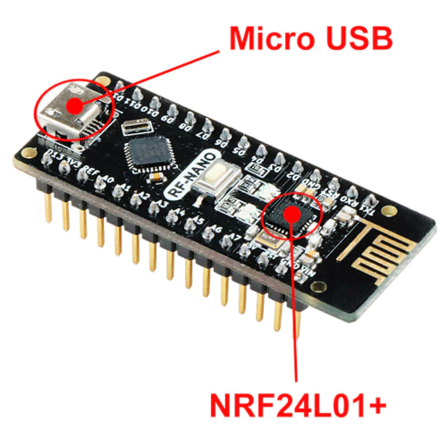 arduino_nano_rf_1 Arduino Nano RF, Entrada Micro USB V3.0
