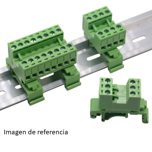 Conector Clema Terminal 2 Pines para Montaje en Carriles DIN de 35mm