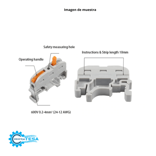 Bloque Conector 1 Terminales para Montaje en Rieles DIN