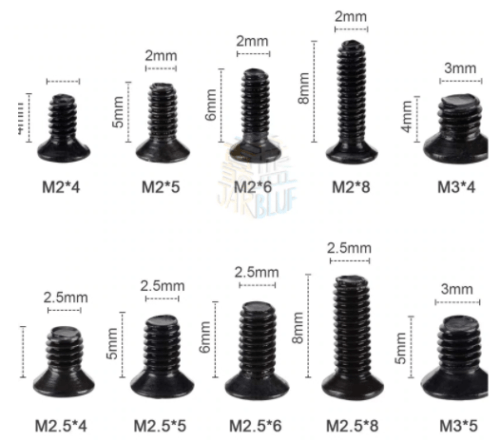 tornillos2 Kit de Tornillos de Cruz 500 piezas M2, M2.5 y M3