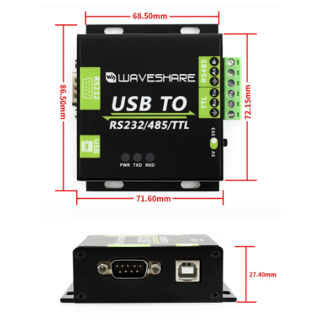 Convertidor (Interface) USB a Rs-232, Rs-485, TTL (UART)
