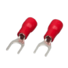 Terminal Electrica de Horquilla con Plastico Aislante Rojo