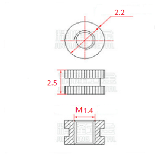 Tuerca de inserción M1.4 D2.2 L2.5