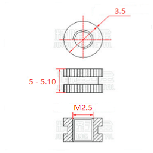 Tuerca de Inserción M2.5 D3.5 L5