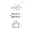 Tuerca de Inserción M4 D6 L5