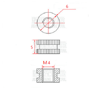 Tuerca de Inserción M4 D6 L5