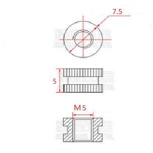 Tuerca de Inserción M5 D7.5 L5