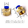 Conector de Rosca Macho 4mm 1/4"
