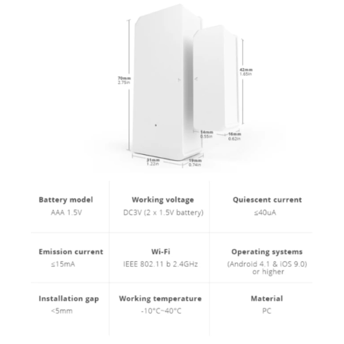 Sonoff DW2 Wi-fi Sensor de Ventana Inteligente
