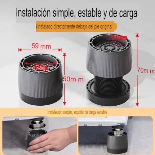 Base de Fijación para Esquinas Antideslizante 4 Piezas