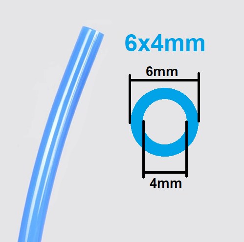 Tubo Manguera 6x4mm Neumática Azul_2 Manguera de Aire, 6x4mm para Componentes Neumáticos