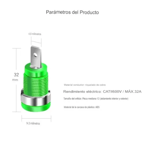Terminal de Enchufe de Banana 4mm, Corriente Alta_2 Terminal de Enchufe de Banana 4mm, Corriente Alta