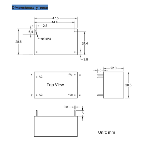Fuente de Alimentación, Modelo 15M05C