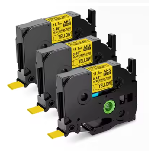 Casete de Cinta AHS-631, 11.7mm, Negro en Amarillo