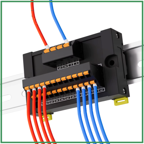 Distribuidor de Voltaje, 2 Entradas (Positiva y Negativa) 10 Salidas (Positiva y Negativa)